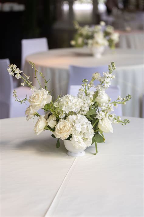Classic White Wedding at The Grove | Cali & Bloom | Flower centerpieces ...