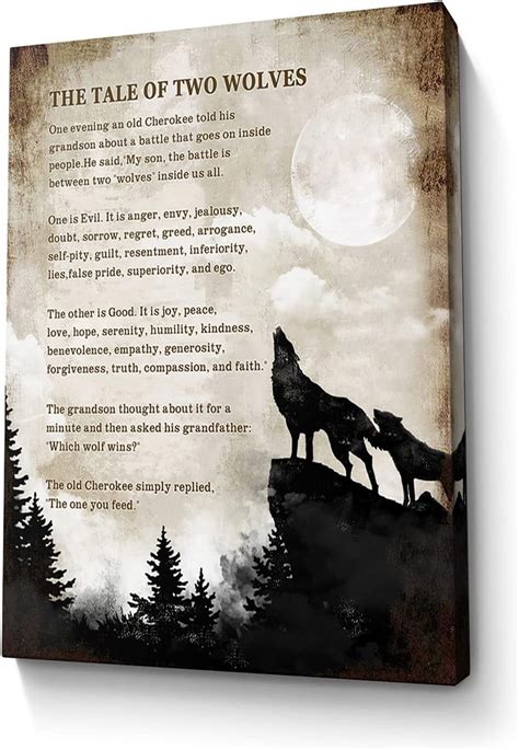 AXXPosters-Motivational Wolf Canvas Wall Art Christian Wolf Gift for Men Picture Wall Decor, The ...
