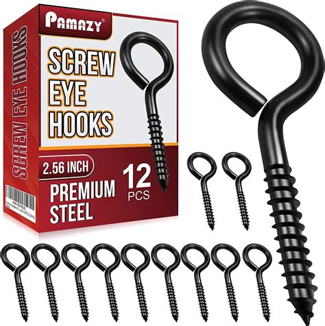 Amazon.com: ZAUGONTW 5 Inch Eye Hooks, Eye Bolts Screw in Hooks ...