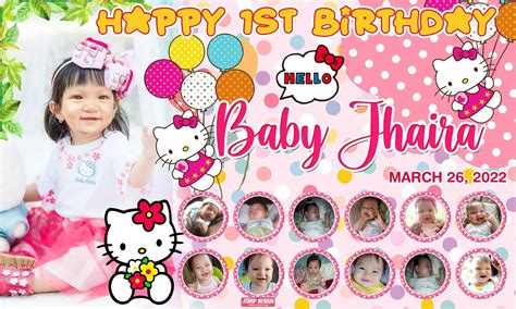 Happy 1st Birthday Hello Kitty Theme Tarpaulin Design - Tarpaulin ...