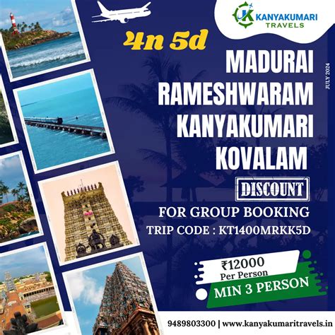 9489803300 | 4 Nights 5 Days Madurai Rameshwaram Kanyakumari Kovalam ...