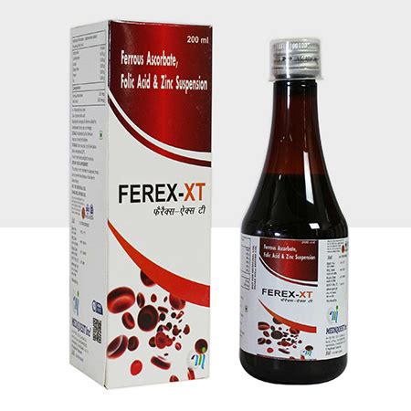 Ferex xt - Ferrous Ascrobate, Folic Acid & ZInc Suspension - Mediquest Inc