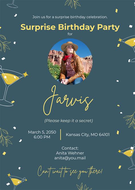 Free Surprise Invitation Templates, Editable and Printable