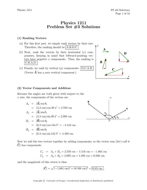 1211Problem Set 03 solns - Page 1 of 12 Physics 1211 Problem Set #3 ...