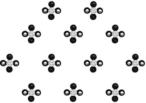 Comet Busters Handcrafted Beautiful Black Bindis With Diamond (BV1125 ...