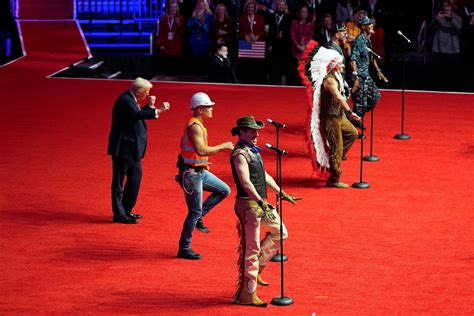 Trump dances to 'YMCA' with Village People at pre-inaugural victory rally - ABC News