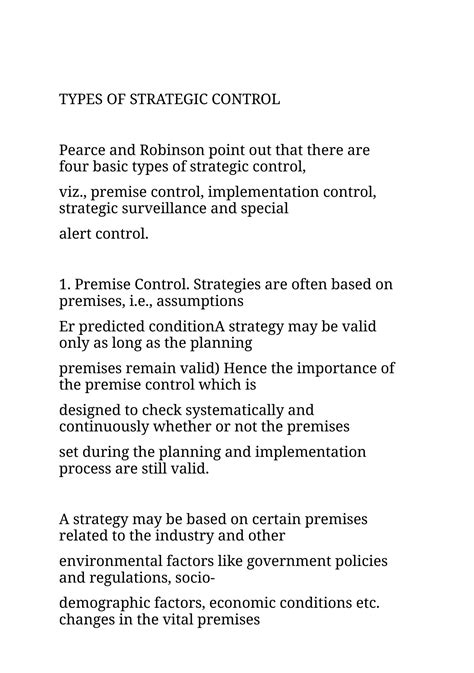 Image result for Strategic Control Types