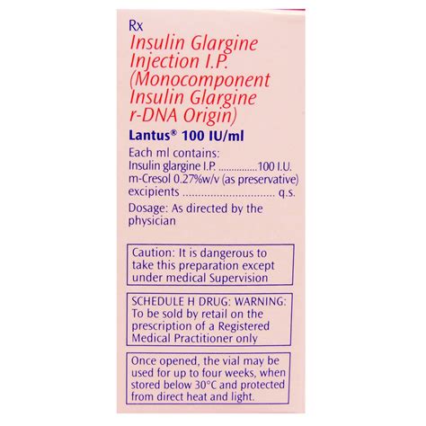 Lantus 100IU/ml Injection | Uses, Side Effects, Price | Apollo Pharmacy