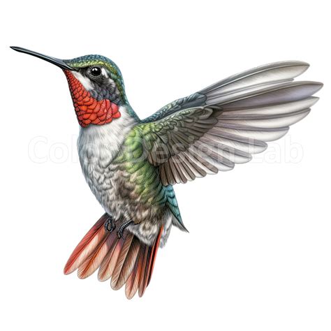 Ruby-throated Hummingbird Clipart - 8 Printable Art Pngs, High ...