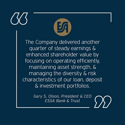 ESSA Bank & Trust on LinkedIn: We announced our fiscal 3rd quarter and ...