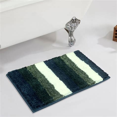Buy LUXE HOME Jericho Microfiber Striped Anti-Slip Bath Mat - 60x40cm ...