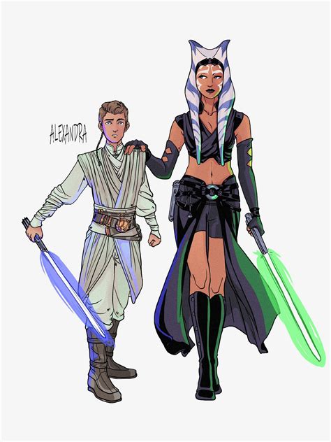 Jedi Padawan Anakin and Jedi Knight Ahsoka by imaxwebber on DeviantArt