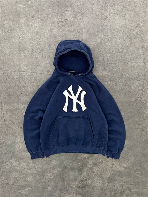 FADED NAVY BLUE “NY” HOODIE | Hoodie shirt outfit, Sweatshirts, Trendy ...