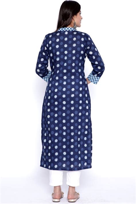 Polka Dotted Indigo Straight Kurti with Pants – anokherang