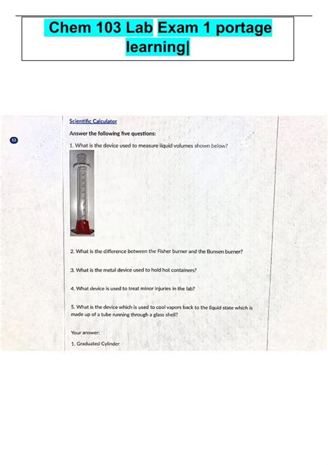 Bundle for Chem 103 Lab Exam 1 to Lab Exam 6 | portage learning ...
