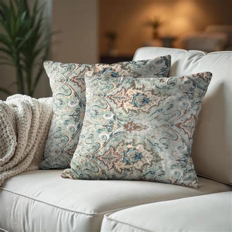 Ornate Floral Damask Pattern Cushion Covers