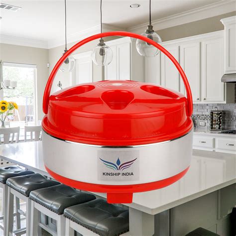 Stainless Steel Casserole Red 1500 ml - Kinship India
