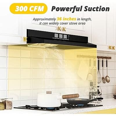 FIREGAS Black Range Hood 36 inch Under Cabinet, India | Ubuy