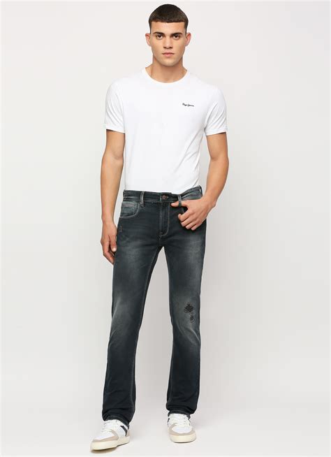 Vapour Black Mid Rise Slim Fit Jeans | Pepe Jeans India