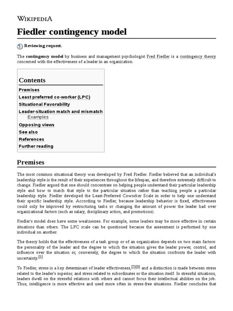 Fiedler Contingency Model 的图像结果