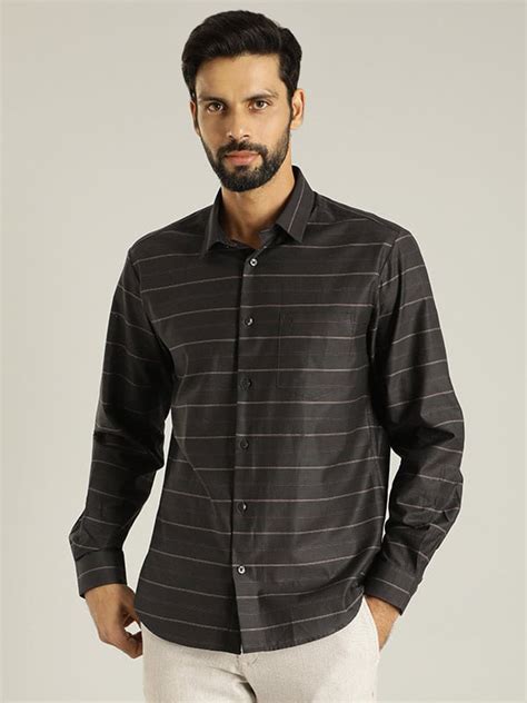 Buy Men Striped Full Sleeve Cotton Shirt Online | Indian Terrain