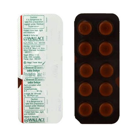 Gravol 50mg - Strip of 10 Tablets : Amazon.in: Health & Personal Care