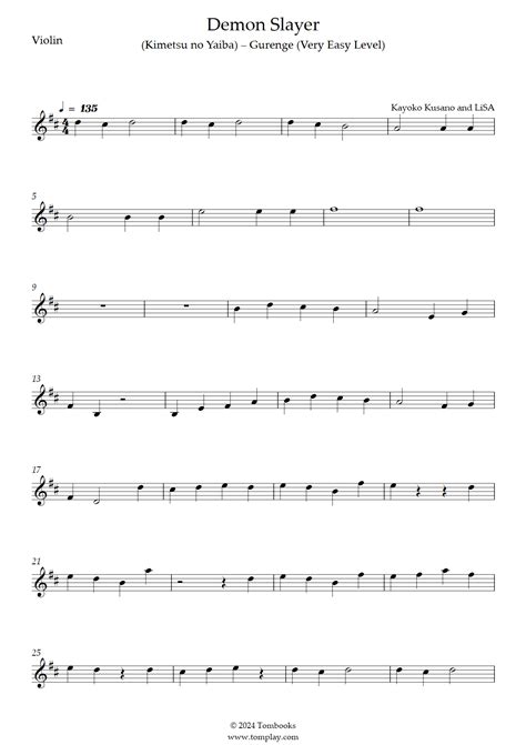 Demon Slayer (Kimetsu no Yaiba) – Gurenge (Very Easy Level) (Kusano ...