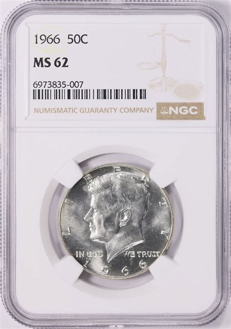 1966 Kennedy Half Dollar NGC MS-62 (Item 1828193) | GreatCollections ...