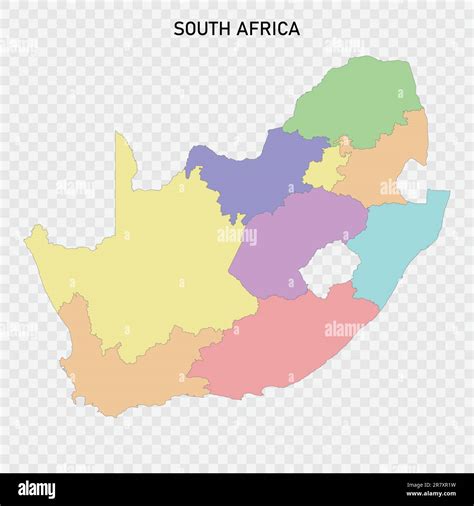 Isolated colored map of South Africa with borders of the regions Stock Vector Image & Art - Alamy