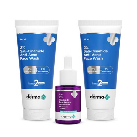 Clear Skin Starter Duo (Sali-Cinamide Anti-Acne Face Wash + 10% Vitami ...