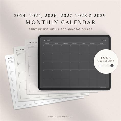 2025 Monthly Calendar Monthly Planner Digital Minimalist Goodnotes ...