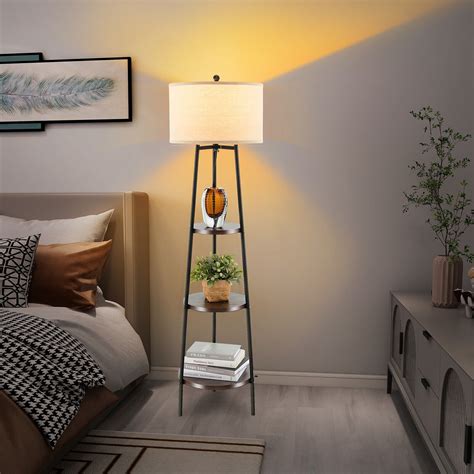 Latitude Run Modern Floor Lamp Corner Standing Lamp Tall Bookshelf ...