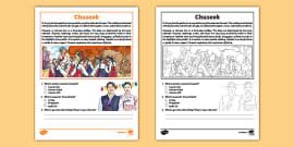 Second Grade Chuseok-Autumn Festival Reading Passage Comprehension Activity