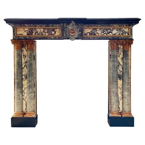 Renaissance Style Antique Fireplace Surround Italian Brescia Violette ...