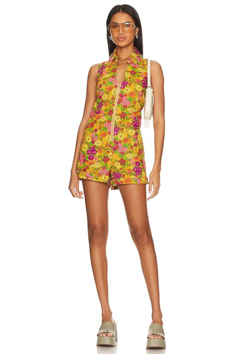 Show Me Your Mumu Reno Romper in Carnaby Floral Denim | REVOLVE