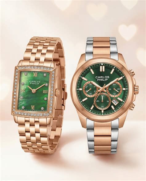 Aura-4061-8 + Dazzle Series S04029-3 Couple Watch