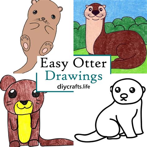 24 Easy Otter Drawings With Step-by-Step Pictures - DIY Crafts