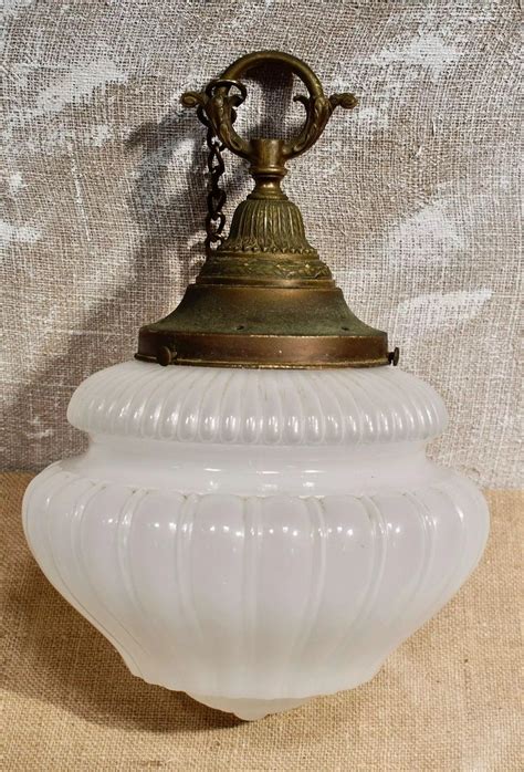 Art Nouveau Vaseline Antique Ceiling Light in Antique Ceiling Lights