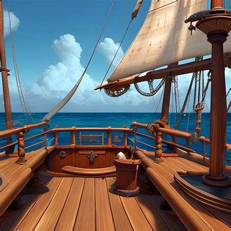 deck of a pirate ship in tropical seas, 4k UHD, ultra detailed, 3D ...