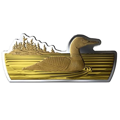 TREASURE WORLD COLLECTIBLES Common Loon Shape 3 Oz Silver Coin Canada ...