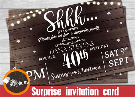 Adult Surprise Birthday Invitation Templates