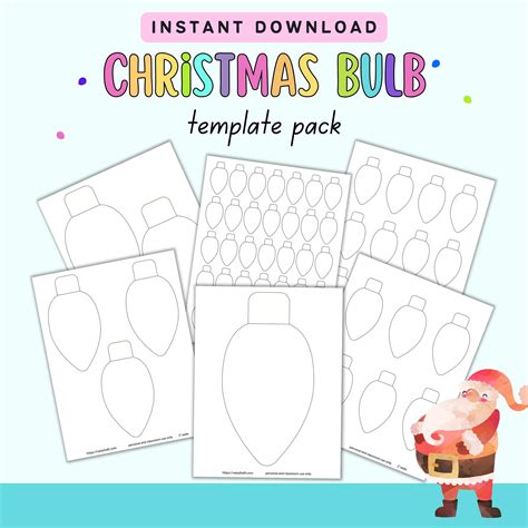 Christmas light bulb templates & outlines - The Artisan Life
