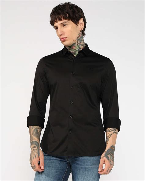 Long Sleeve Slim fit Curved Hem Shirt