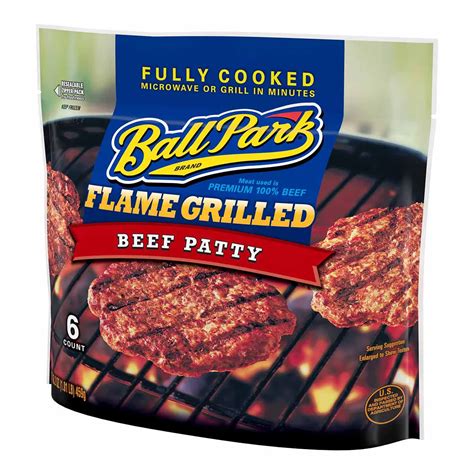 Buy Ball Park Fully Cooked Flame Grilled Beef Patties, 16.2 oz, 6 ct ...