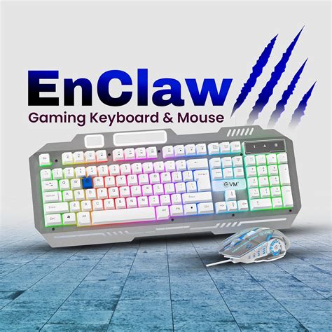 EVM EnClaw Wired Gaming Keyboard and Mouse Combo - RGB Backlit - 7200 ...
