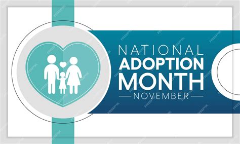 Premium Vector | National adoption month is observed every year in ...