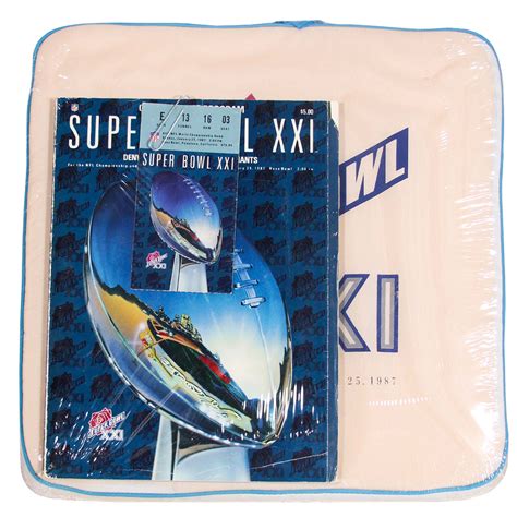 Superbowl XXI Program, Ticket and Seat Cushion – Gold & Silver Pawn Shop
