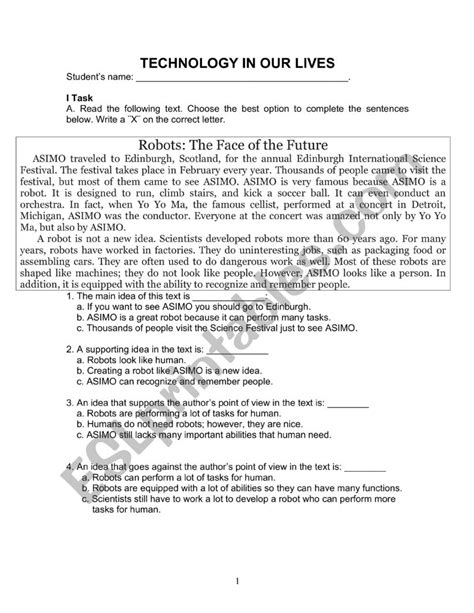 Technology Life Worksheet 的图像结果