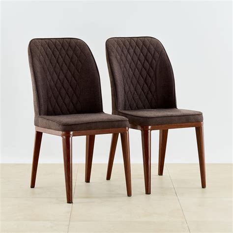 Buy Jordon Set of 2 Fabric Dining Chairs - Brown from Home Centre at ...