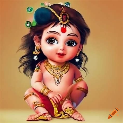 Artwork of baby krishna on Craiyon